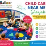 Children sitting in a colorful classroom activity circle with a teacher at Balloon Nursery for child care services in Sharjah UAE