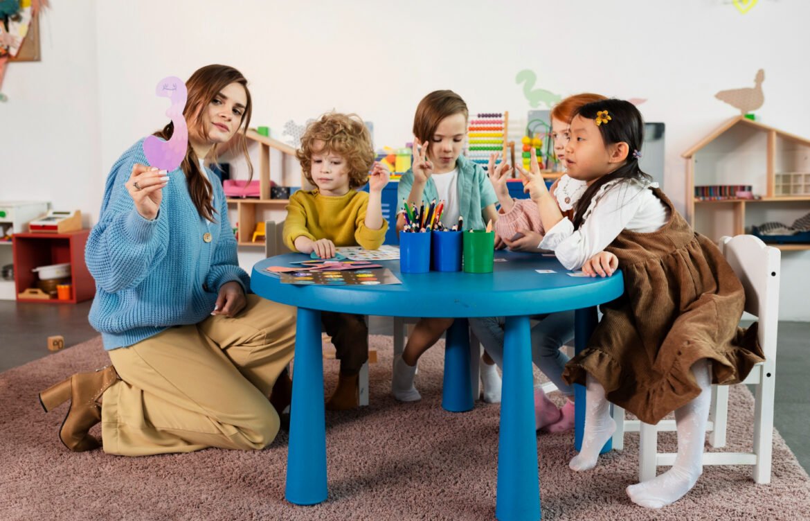 children learning activities in childcare centre in Sharjah classroom environment