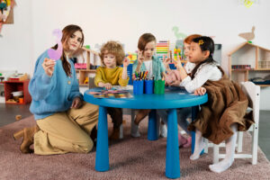 children learning activities in childcare centre in Sharjah classroom environment