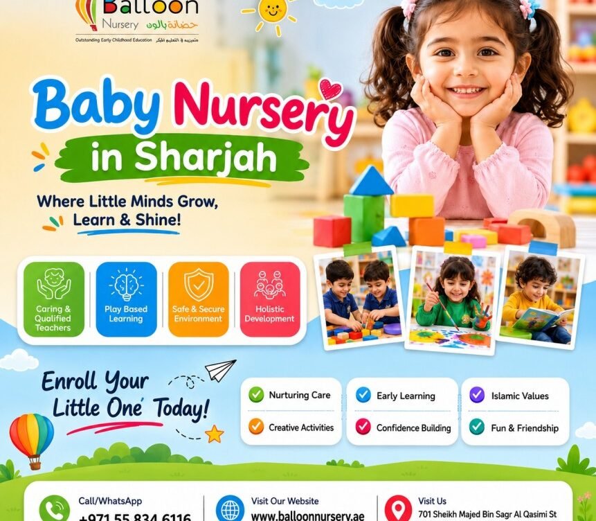 Children participating in creative and interactive activities at a baby nursery in Sharjah
