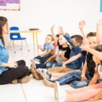 children enjoying activities at nursery school in Sharjah
