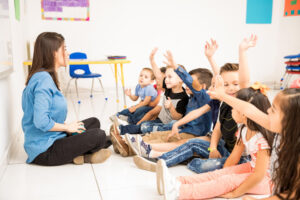 children enjoying activities at nursery school in Sharjah