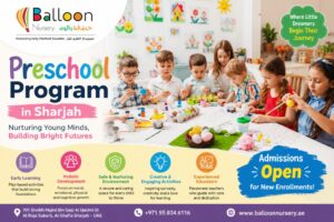 Children enjoying creative classroom activities during a preschool program in Sharjah