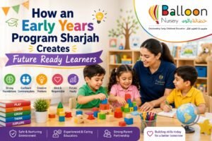 Children learning through creative classroom activities in an early years program Sharjah