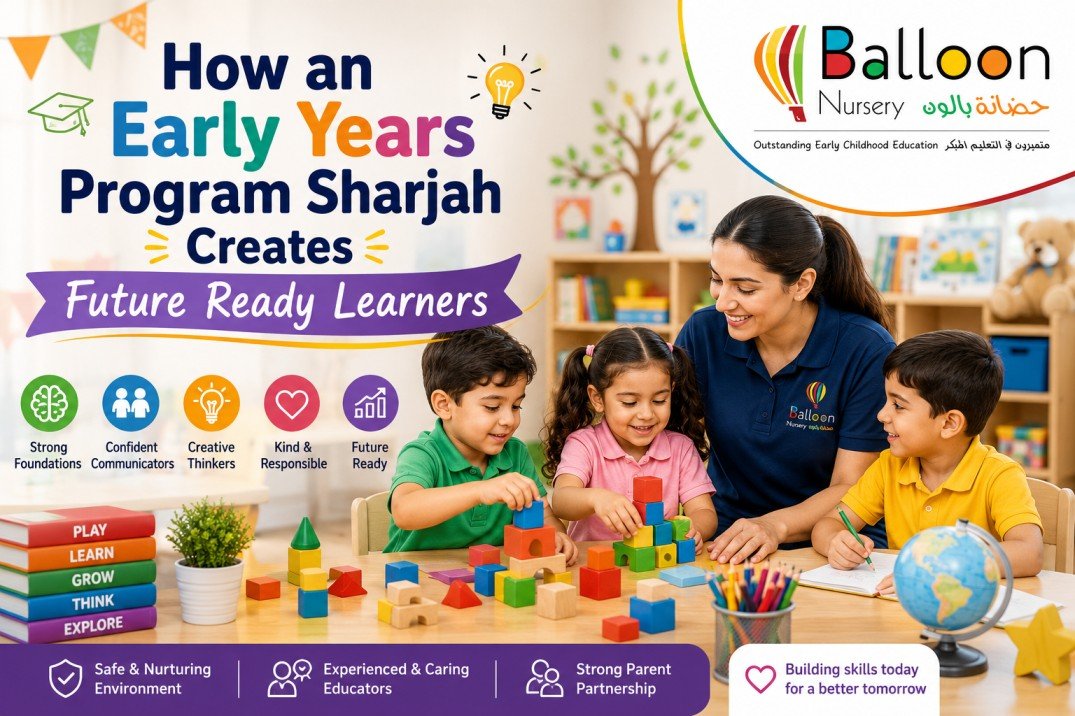 Children learning through creative classroom activities in an early years program Sharjah